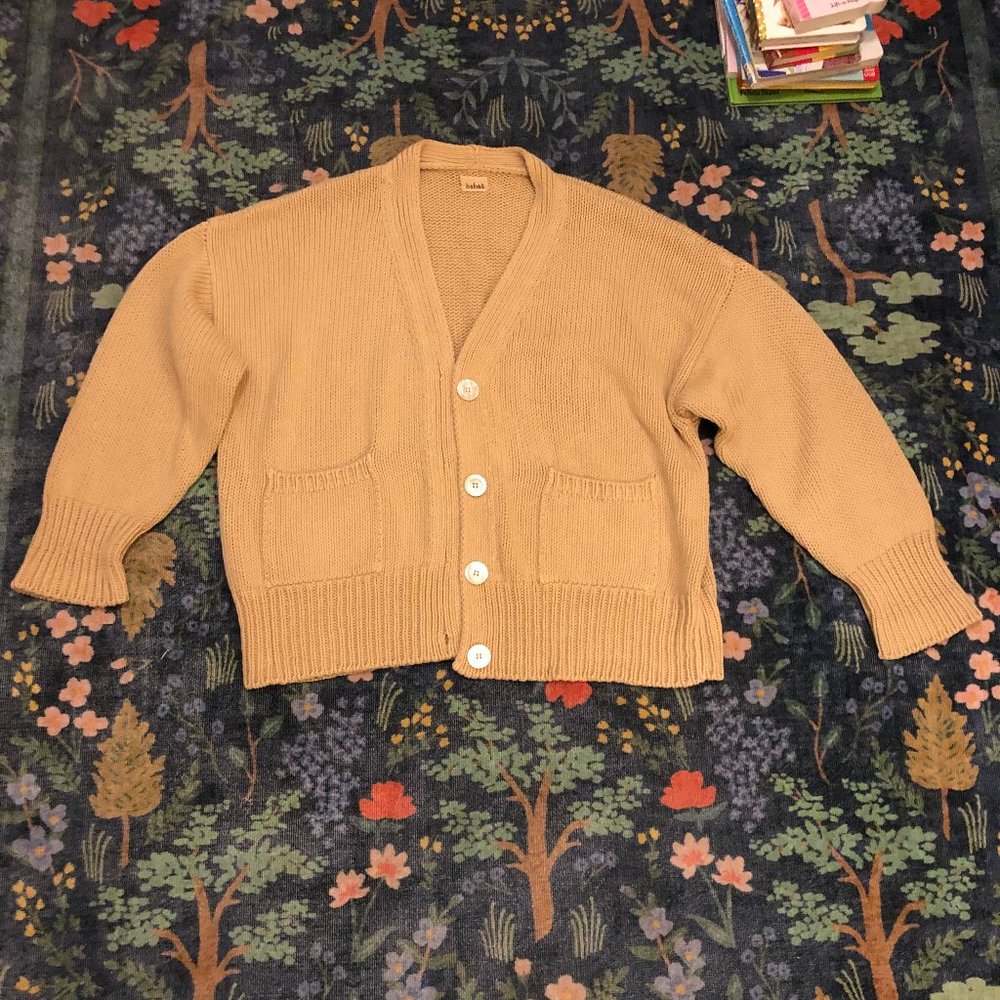 Babaa Cardigan No16 in Cotton, Clay Pot color, one size
